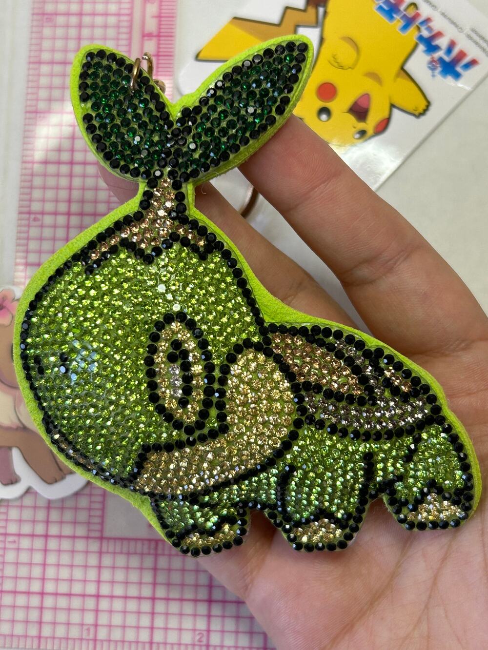 Turtwig Pokemon kirakira Rhinestone Plush Keychain Nintendo